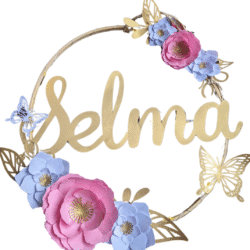 Couronne florale personnalisable - Papillon