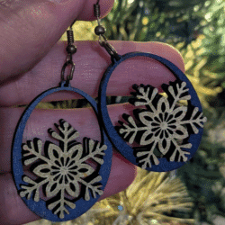 Boucles d’oreilles Noël en bois peint